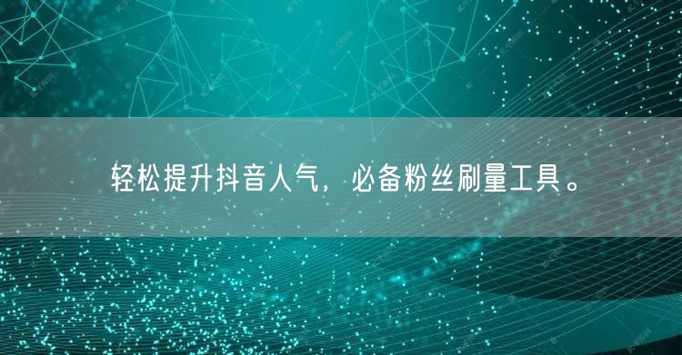 轻松提升抖音人气，必备粉丝刷量工具。