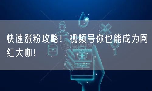 快速涨粉攻略！视频号你也能成为网红大咖！
