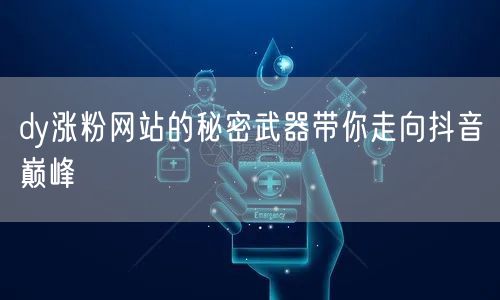 dy涨粉网站的秘密武器带你走向抖音巅峰
