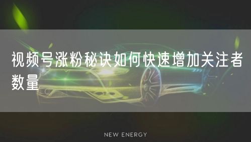 视频号涨粉秘诀如何快速增加关注者数量