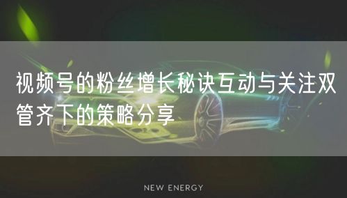 视频号的粉丝增长秘诀互动与关注双管齐下的策略分享