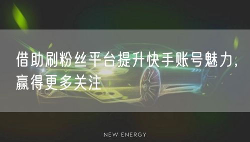 借助刷粉丝平台提升快手账号魅力，赢得更多关注
