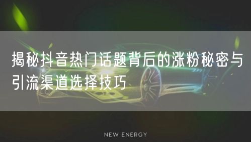揭秘抖音热门话题背后的涨粉秘密与引流渠道选择技巧