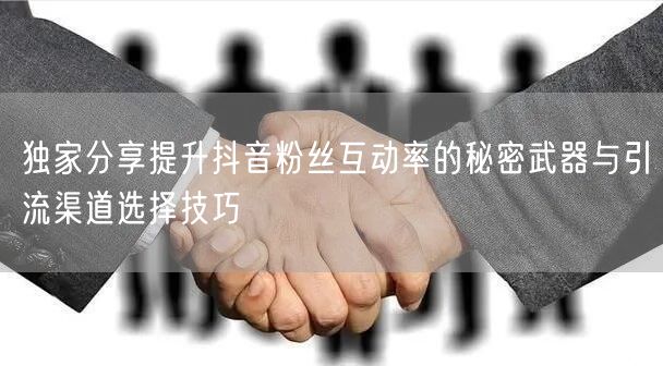 独家分享提升抖音粉丝互动率的秘密武器与引流渠道选择技巧