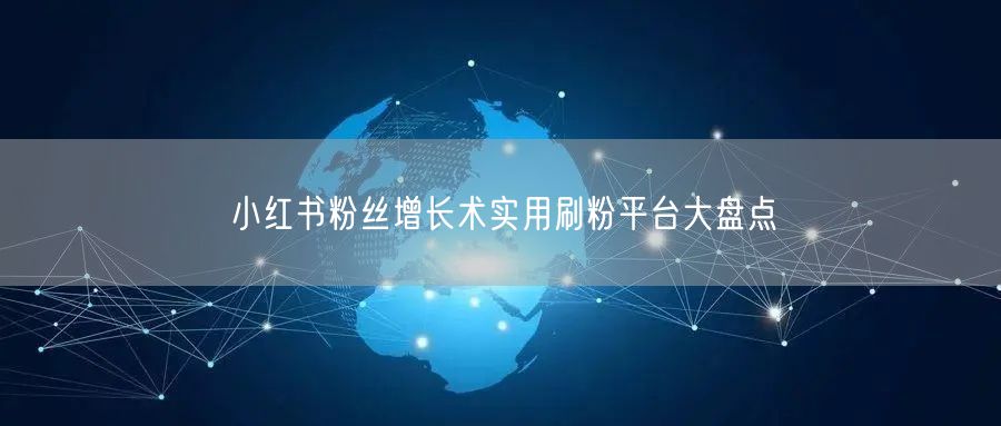 小红书粉丝增长术实用刷粉平台大盘点