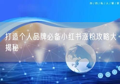 打造个人品牌必备小红书涨粉攻略大揭秘