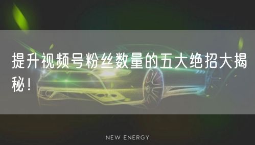 提升视频号粉丝数量的五大绝招大揭秘！