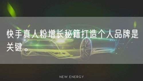 快手真人粉增长秘籍打造个人品牌是关键。