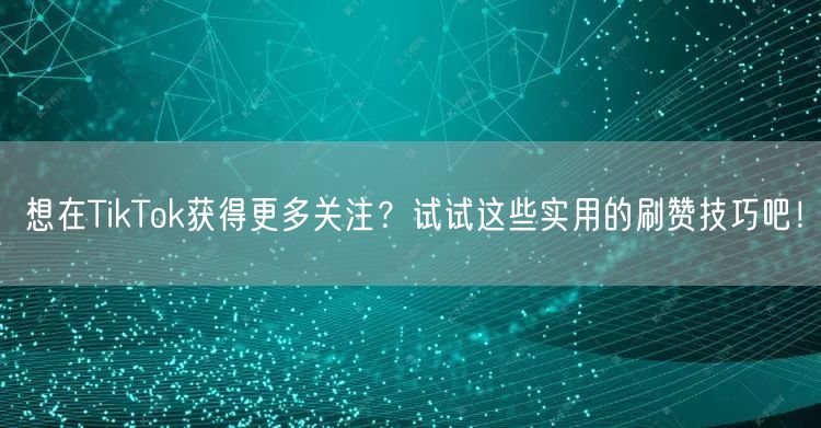 想在TikTok获得更多关注？试试这些实用的刷赞技巧吧！