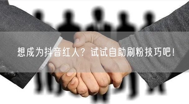 想成为抖音红人？试试自助刷粉技巧吧！