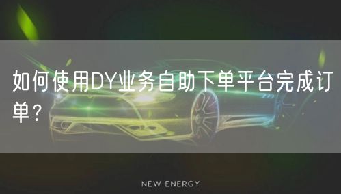 如何使用DY业务自助下单平台完成订单？