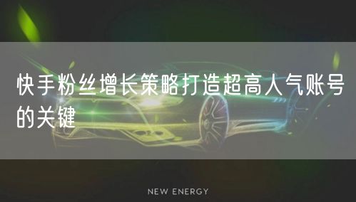 快手粉丝增长策略打造超高人气账号的关键