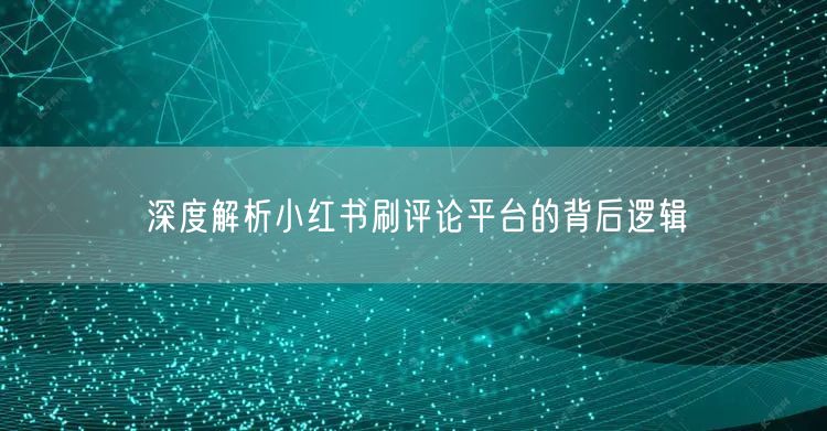 深度解析小红书刷评论平台的背后逻辑