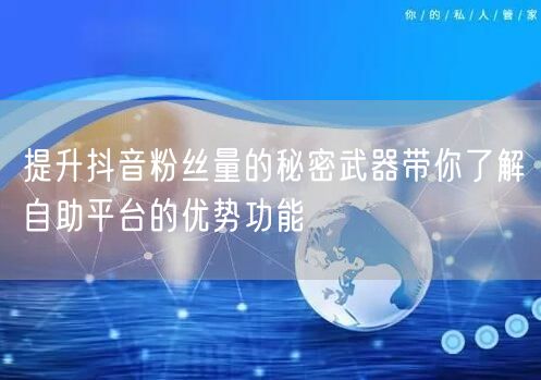 提升抖音粉丝量的秘密武器带你了解自助平台的优势功能