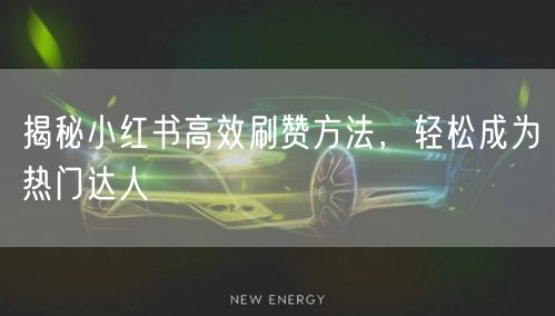 揭秘小红书高效刷赞方法，轻松成为热门达人