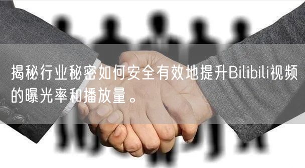 揭秘行业秘密如何安全有效地提升Bilibili视频的曝光率和播放量。