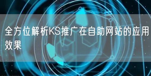 全方位解析KS推广在自助网站的应用效果