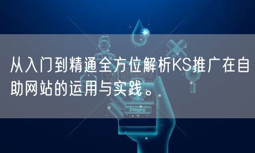 从入门到精通全方位解析KS推广在自助网站的运用与实践。