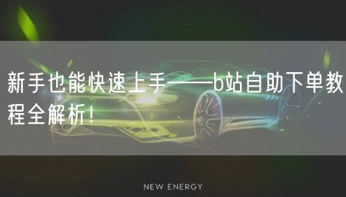 新手也能快速上手——b站自助下单教程全解析！