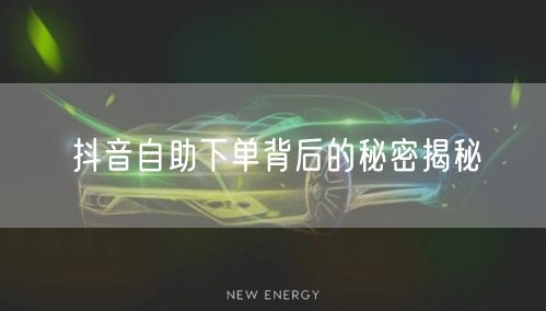 抖音自助下单背后的秘密揭秘