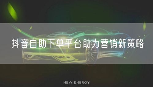 抖音自助下单平台助力营销新策略
