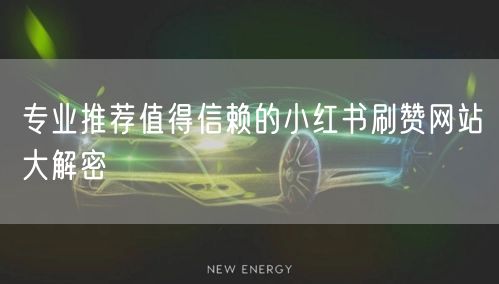 专业推荐值得信赖的小红书刷赞网站大解密