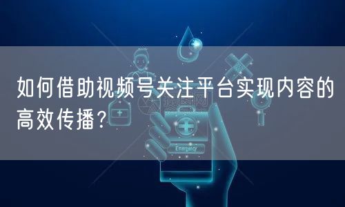 如何借助视频号关注平台实现内容的高效传播？