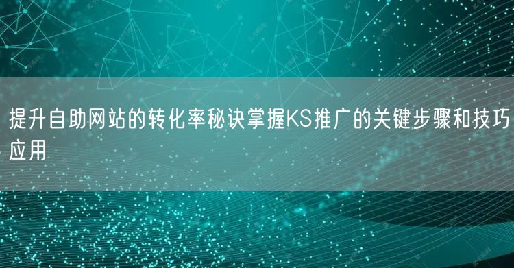 提升自助网站的转化率秘诀掌握KS推广的关键步骤和技巧应用