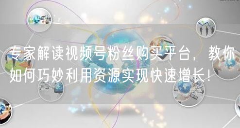 专家解读视频号粉丝购买平台，教你如何巧妙利用资源实现快速增长！