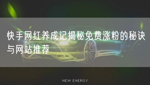 快手网红养成记揭秘免费涨粉的秘诀与网站推荐