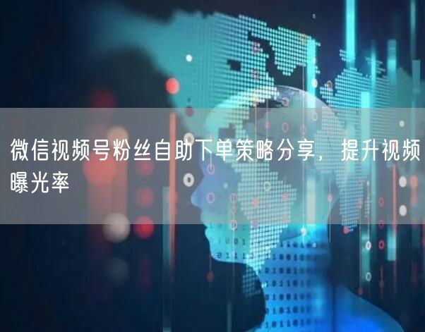微信视频号粉丝自助下单策略分享，提升视频曝光率