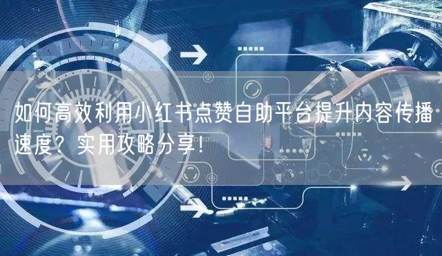 如何高效利用小红书点赞自助平台提升内容传播速度？实用攻略分享！