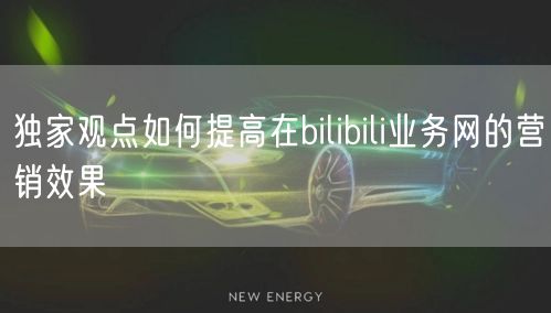 独家观点如何提高在bilibili业务网的营销效果