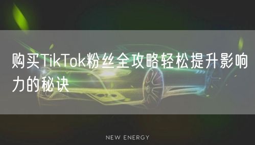 购买TikTok粉丝全攻略轻松提升影响力的秘诀