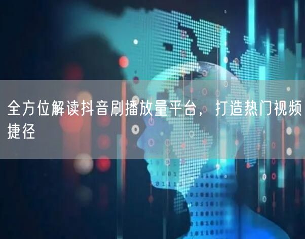 全方位解读抖音刷播放量平台，打造热门视频捷径
