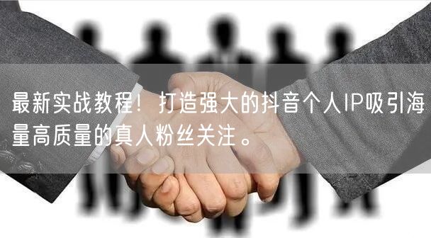 最新实战教程！打造强大的抖音个人IP吸引海量高质量的真人粉丝关注。