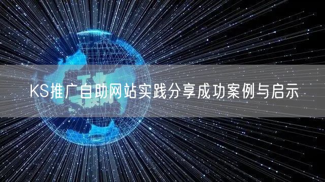 KS推广自助网站实践分享成功案例与启示