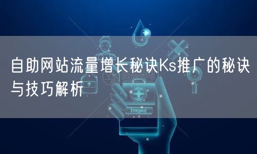自助网站流量增长秘诀Ks推广的秘诀与技巧解析